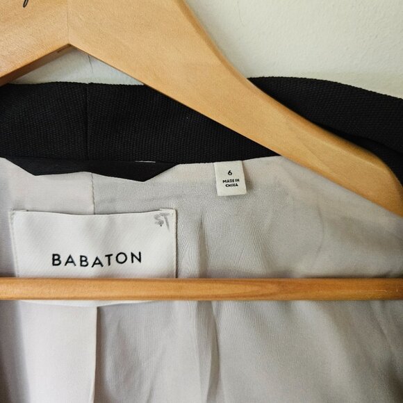 Aritzia Babaton Keith Blazer Sz 6 Open Front Black Corporate Minimalist - Picture 5 of 11